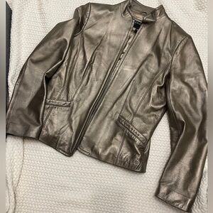 Bernardo Metallic 100% genuine Leather Jacket